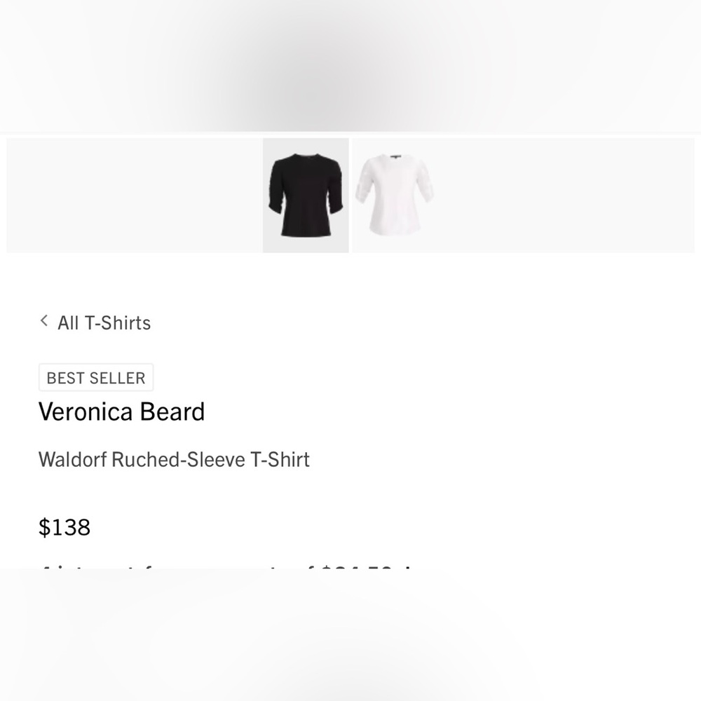 VERONICA BEARD Gray Charcoal Mason Baseball Tee - Size Medium - Picture 6 of 16